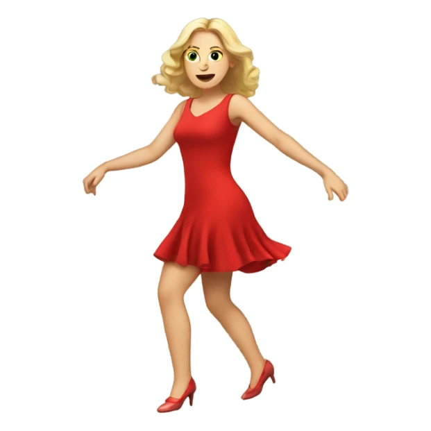 white woman red dress dancing sticker