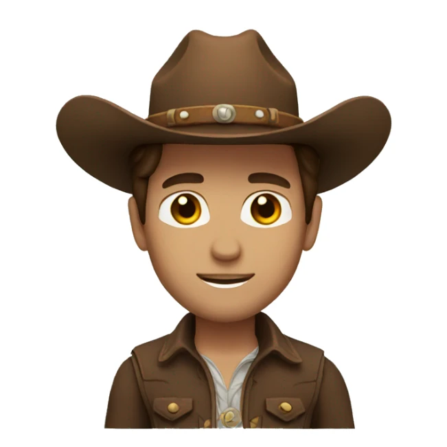 Cowboy with brown hair and brown eyes  sticker