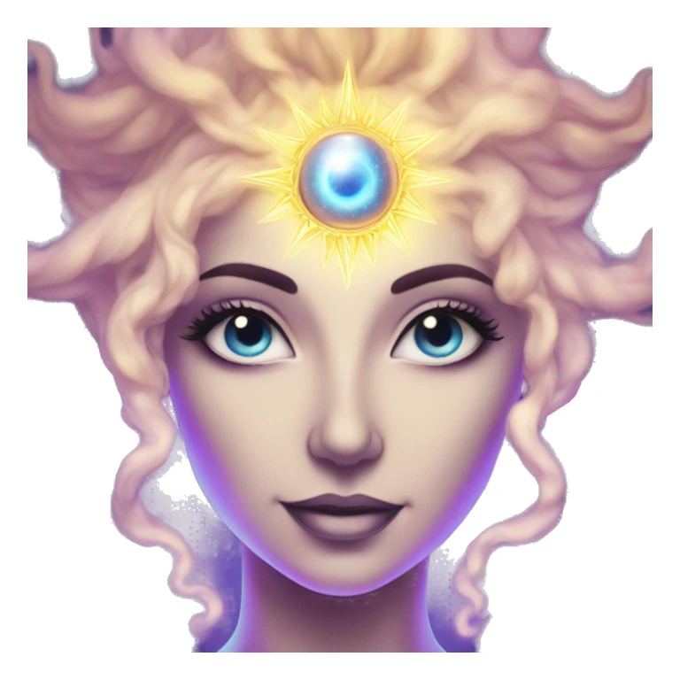 Pleiadian radiant glowing diva woman female third eye sticker