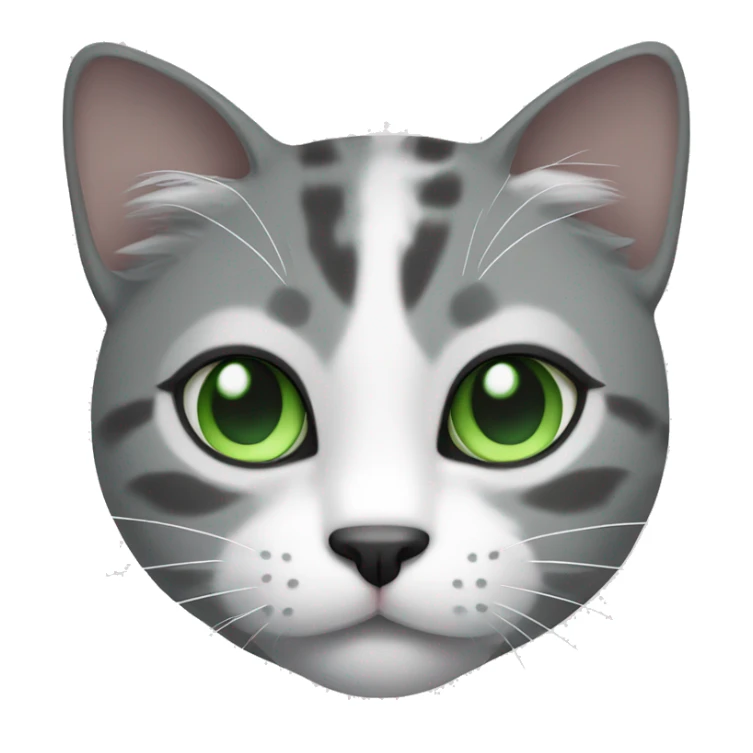 Gray and white cherazi cat with green eyes  sticker