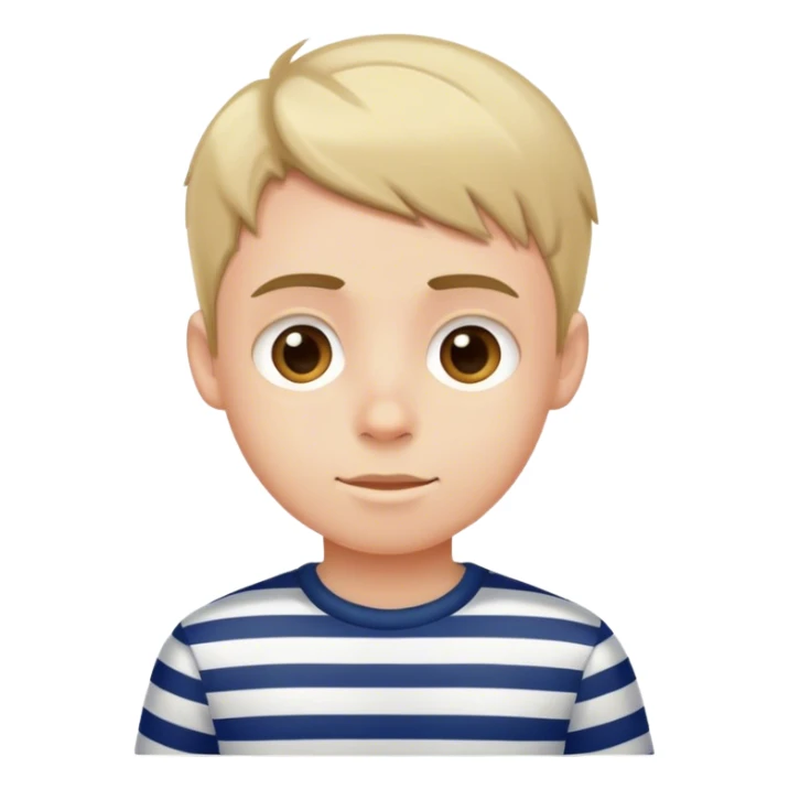 boy in striped shirt portrait sticker