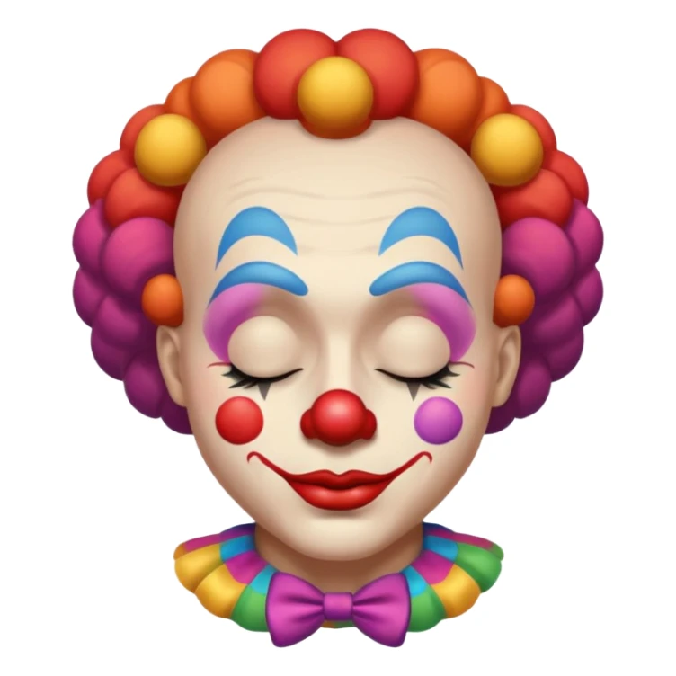 clown with closed eyes  sticker