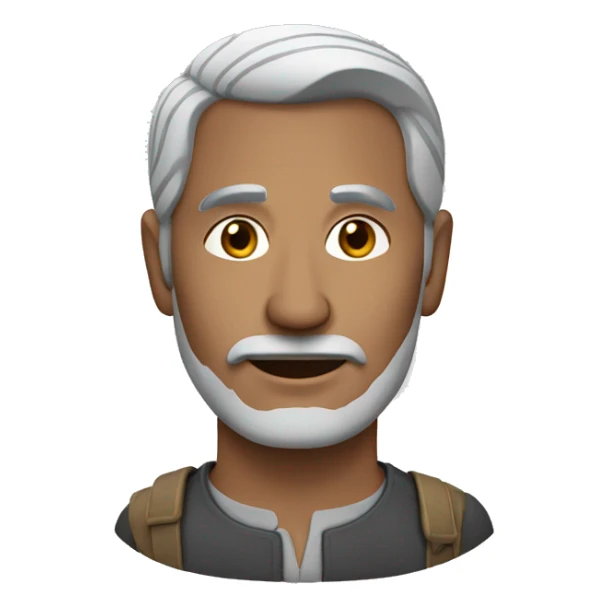 English Sahara man with grey hair sticker