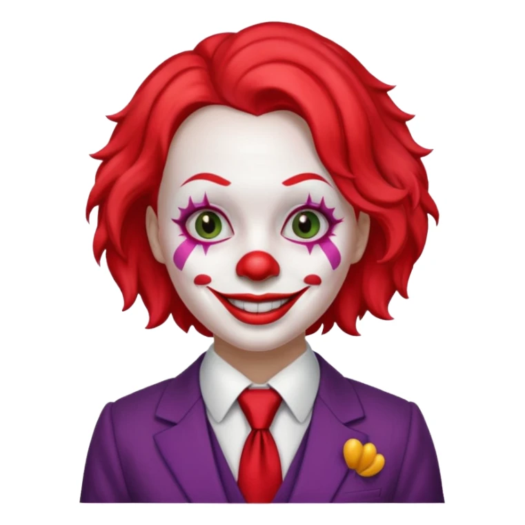 female Clown with a tie and suit sticker