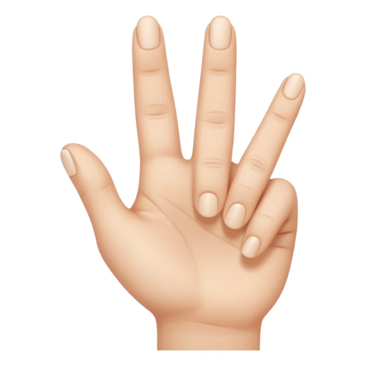 Little finger up and all the others are down with the thumb holding them. sticker