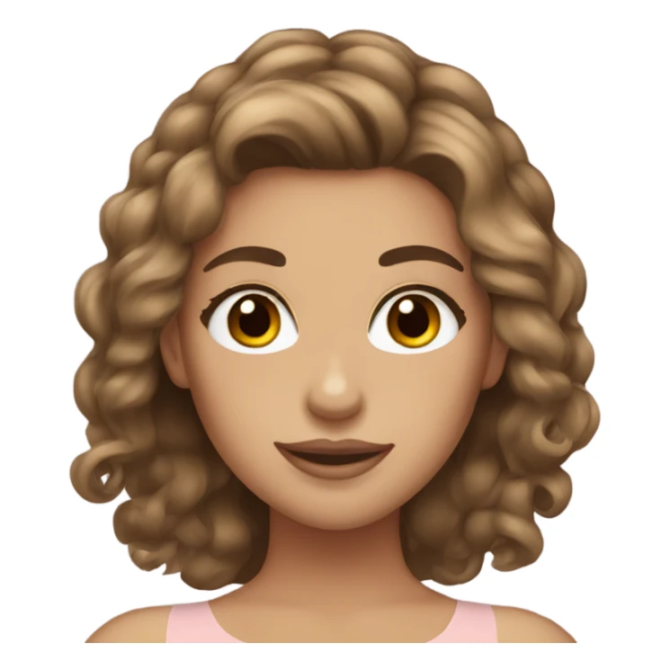 tan brown hair long eyelashes ballerina sticker