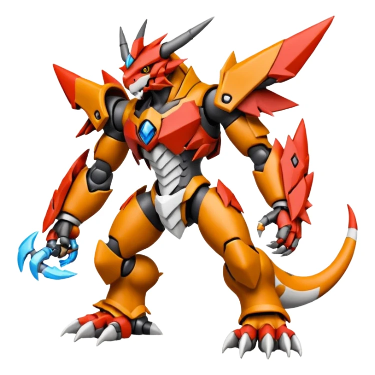 Digitigrade Cool Badass Wargreymon-Guilmon-Pokémon-Digimon-Fakémon-fusion-hybrid-creature sticker