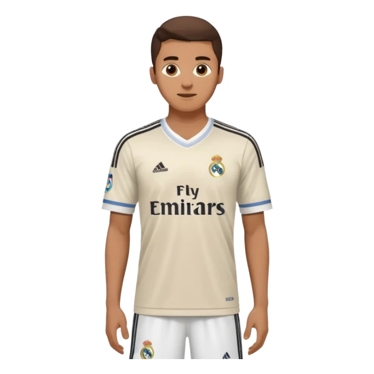 Male wearing Real Madrid jersey sticker