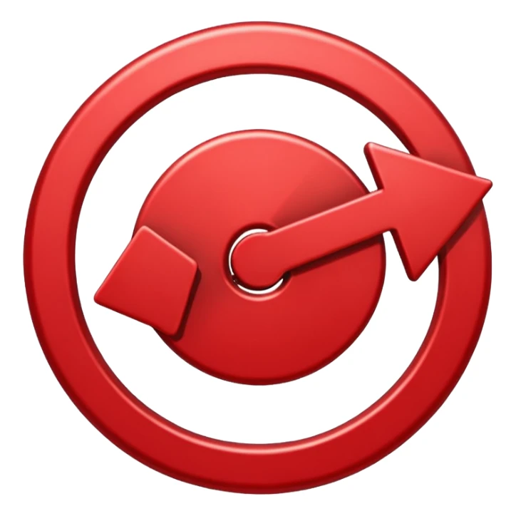 Rotating arrow red cycle sticker