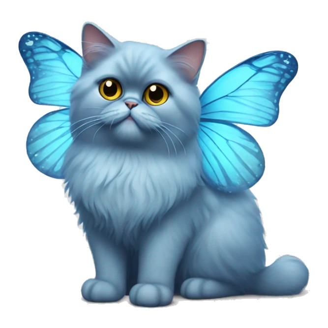 Blue Persian cat with butterfly wings sticker