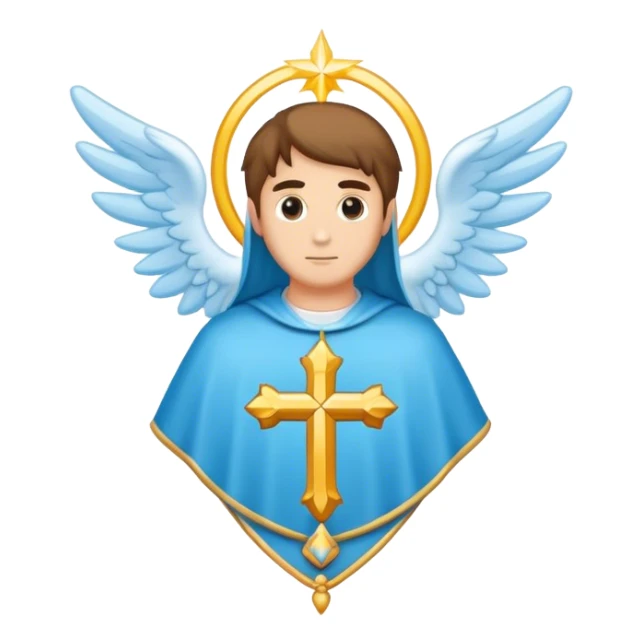 saint emblem holy with a touch of light blue sticker