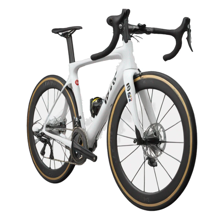 sworks white road bike with black logo sticker