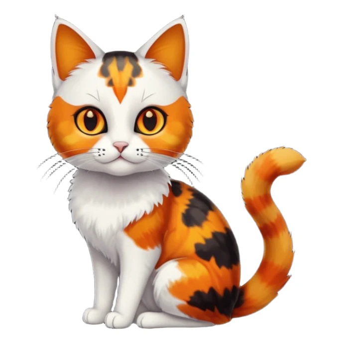 small tortoiseshell cat. amber eyes. full body. 0% white  sticker