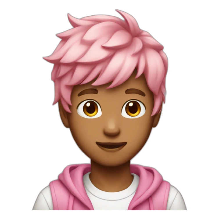light brown catboy with pink hair sticker