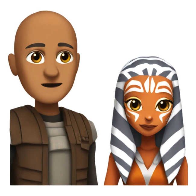 Ahsoka Tano in a relationship with a bald guy sticker