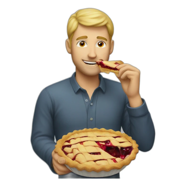 blonde man eating pie sticker