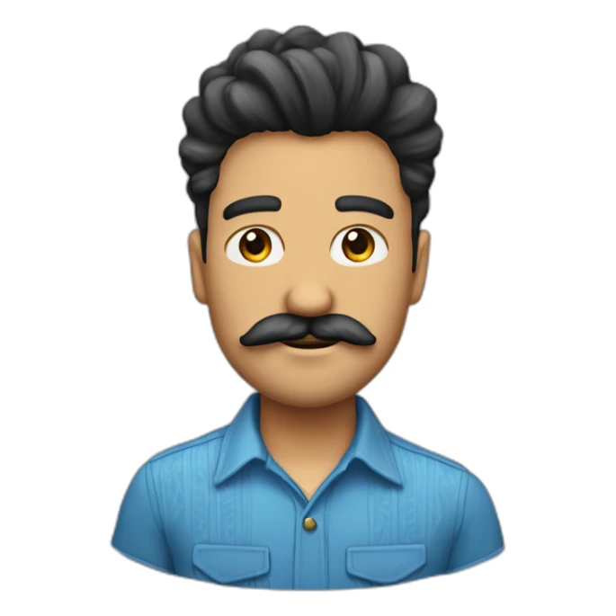 hombre pelo corto azul y bigotes cumbia sticker