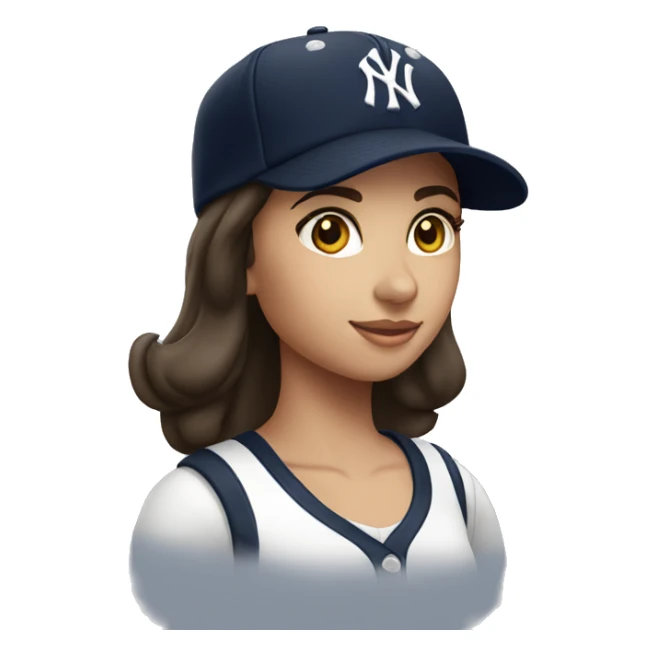 Brunette girl New York Yankees cap sticker