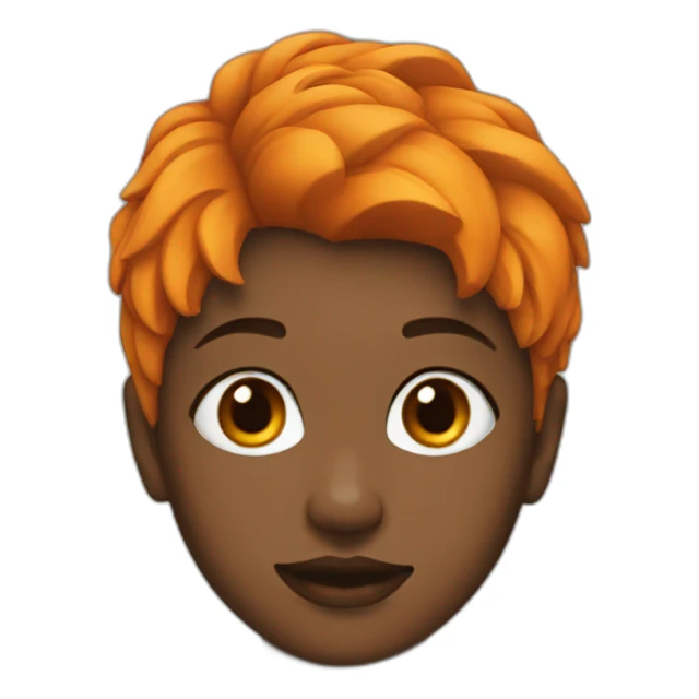 girl with Wolf hair cut orange sticker