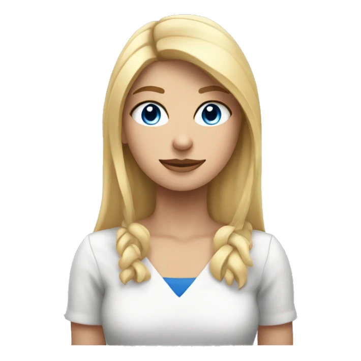 Chica rubia abrazando a Gato blanco y gris con ojos azules  sticker