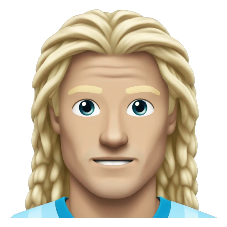 Erling Haaland with long hairs Manchester City sticker