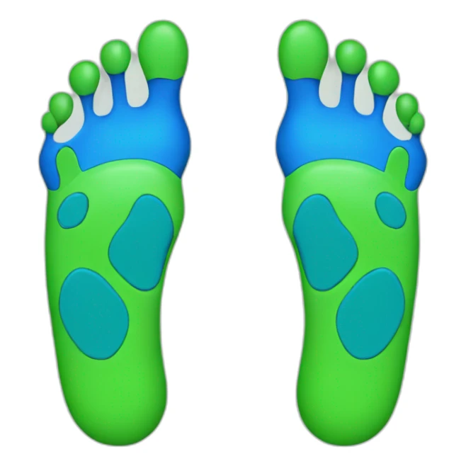 green left and blue right foot with pawpads sticker
