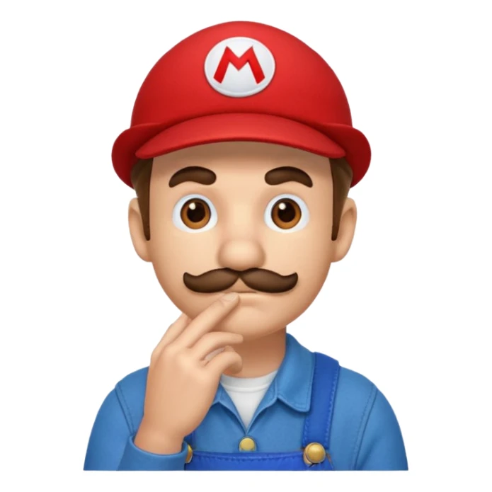 mario thinking with his hand on his chin sticker