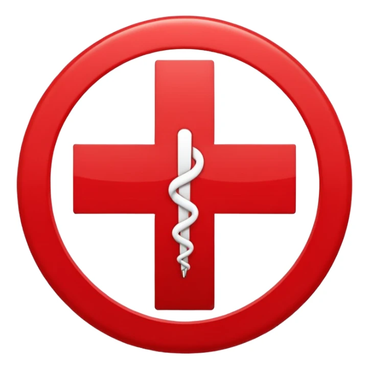 Front-facing medical cross symbol inside a simple circle, minimal line-art, clean modern style, straight angle, simple outlines, no background, transparent, represents “health / medical challenges / difficulty sticker