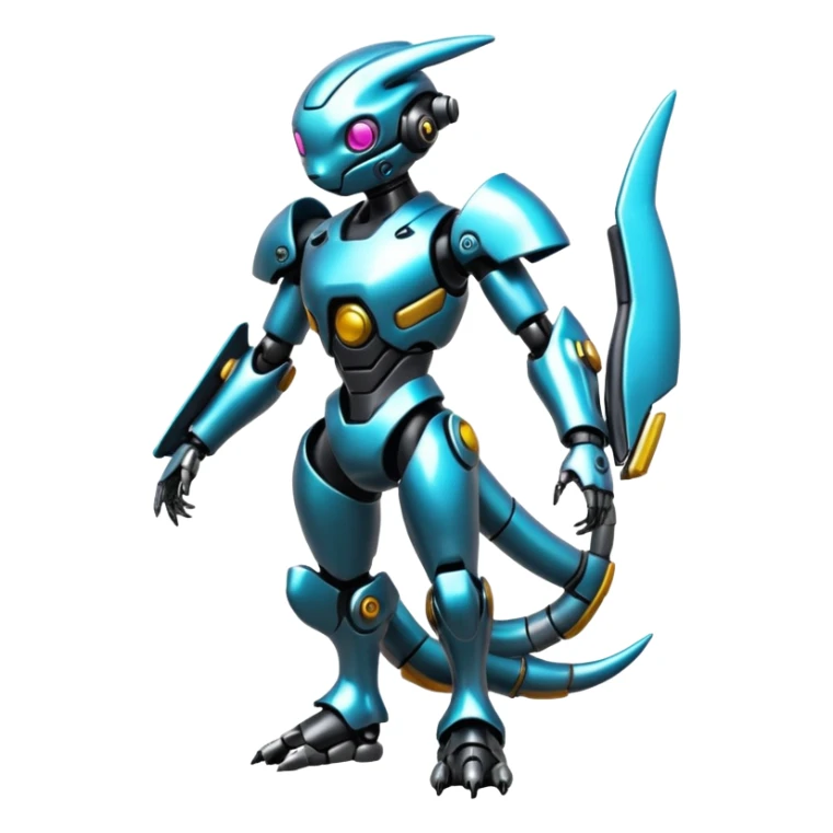 Cyberpunk complex glossy shiny alloy aesthetic-scenery-Fakémon-creature (full body) sticker