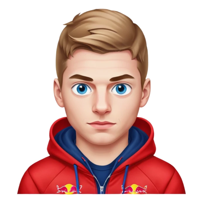 Max verstappen blue eyes in red bull hoodie sticker