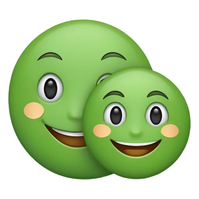 two green emojis one smaller than the other  sticker