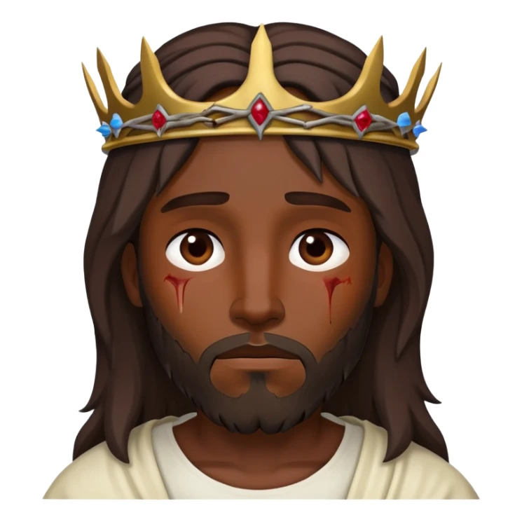Dark skin Jesus thorn crown injured  sticker