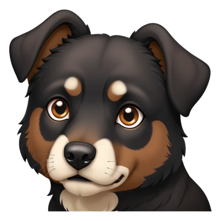 Black Sheppard dog, brown markings, no white sticker