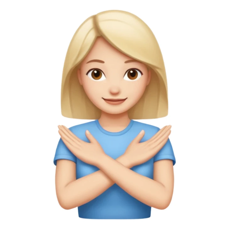 decision gesture women cross hands no Signal sticker