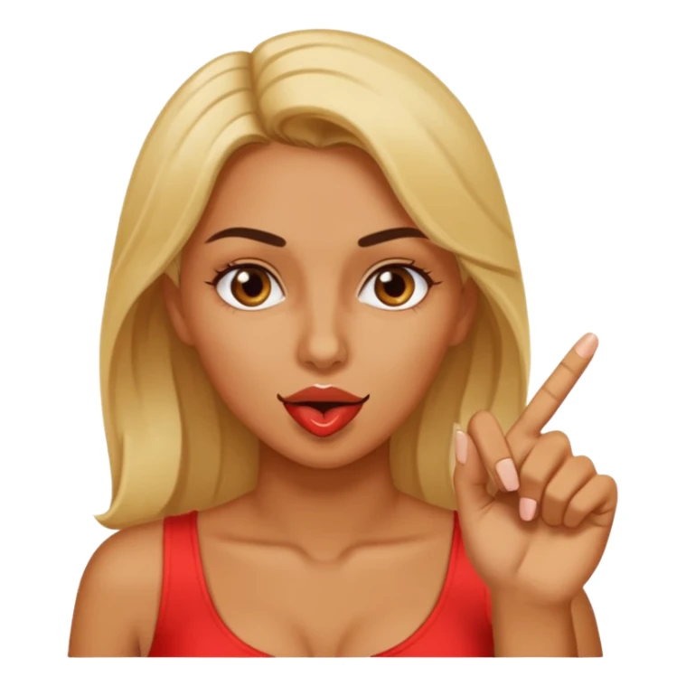 Emoji bitting its index finger in a sexy way sticker