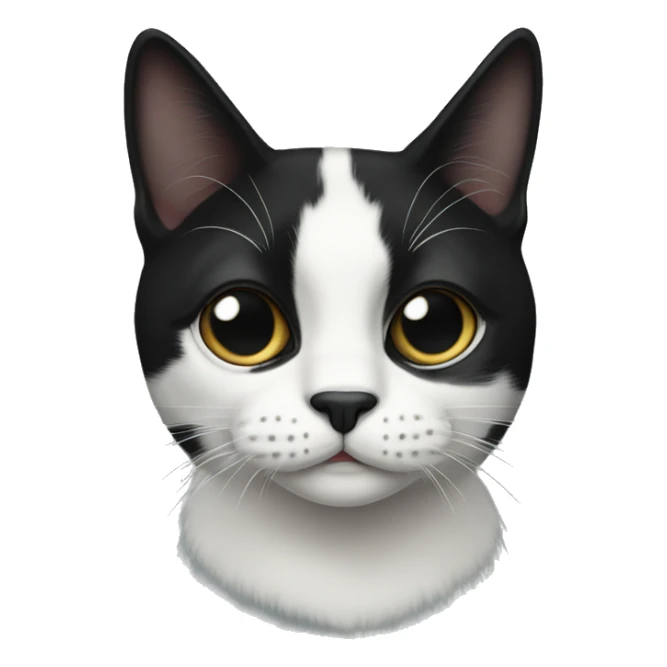 tuxedo cat with black spot on nose sticker