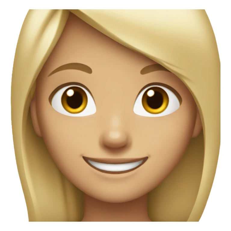 smiling girl with blonde hair brown eyes sticker