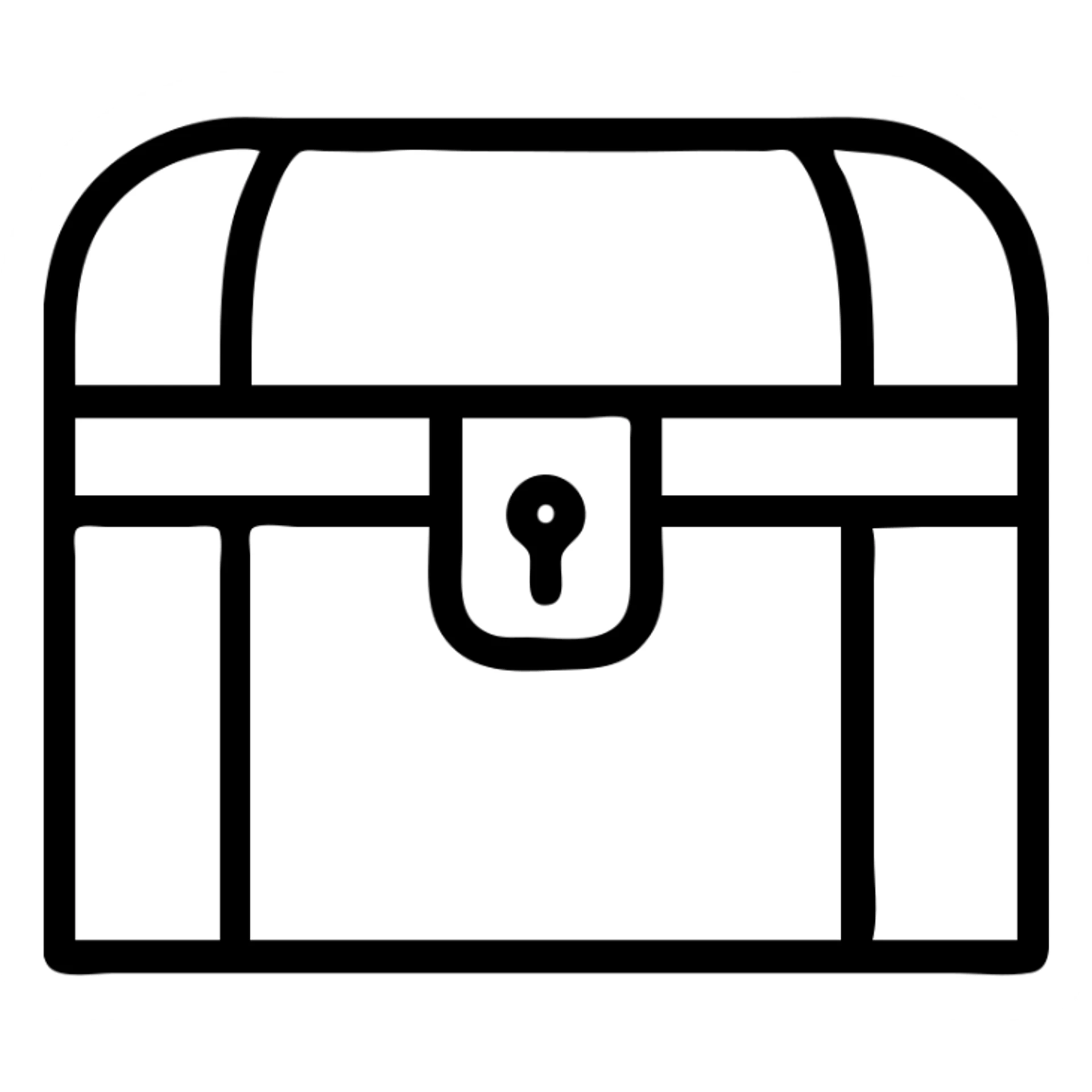 purple and teal treasure chest outlined icon sticker