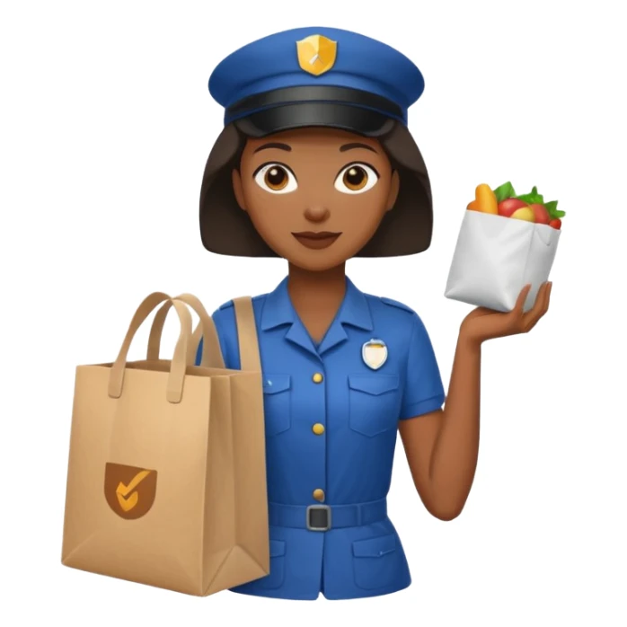 Food Delivery Courier black woman sticker