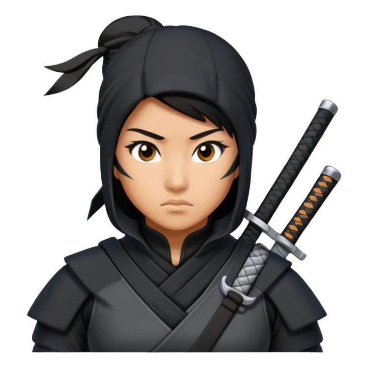 Asian girl ninja sticker