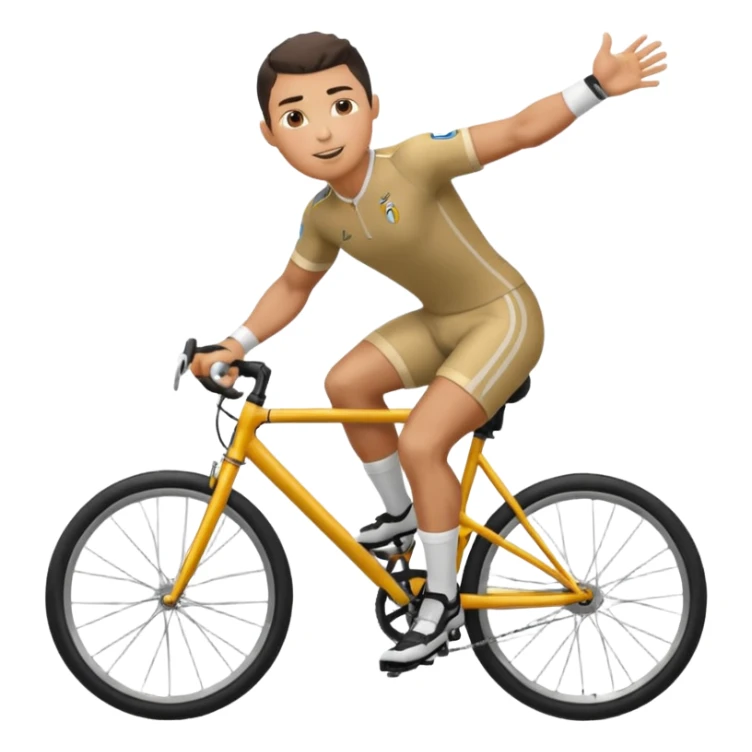 Bisikletle ön kaldırıp gezen ronaldo sticker