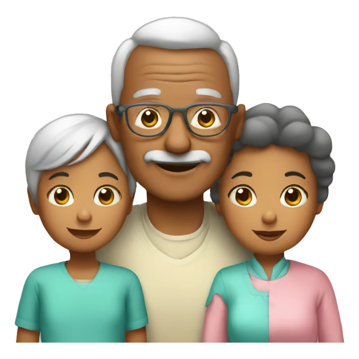 grandpa and grandma and child sticker