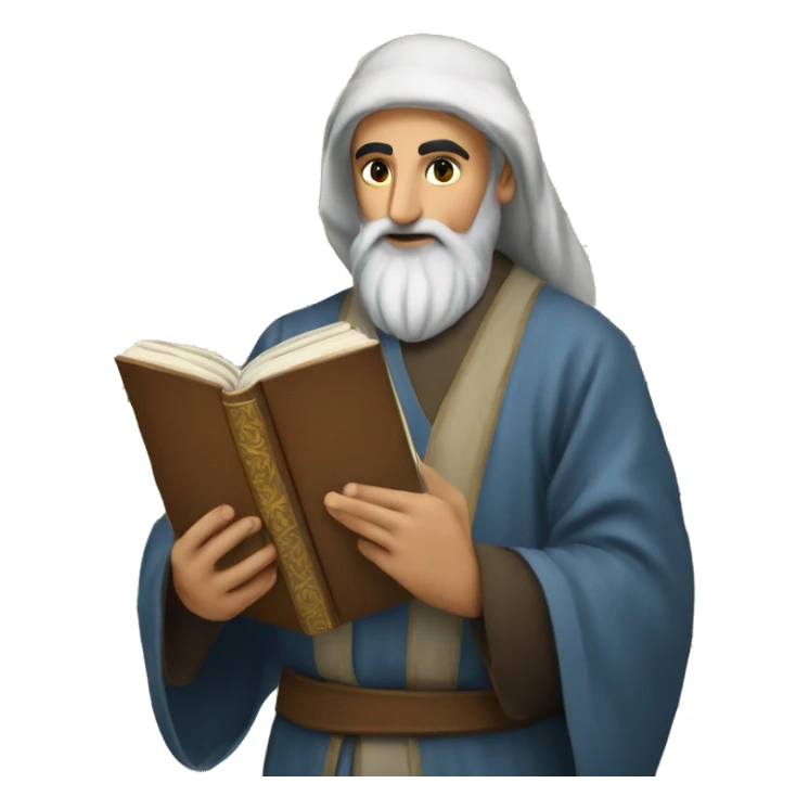 Nizami Ganjavi persian medieval author with a book in hands sticker