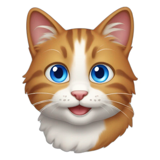 smiling cat red fur blue eyes sticker