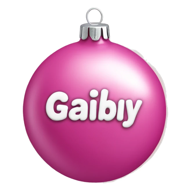 pink ornament with the name gabby on it in cursive sticker