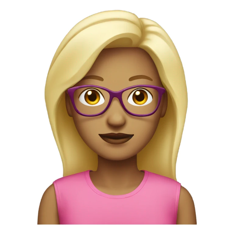 Blond Woman with Glases and pink tshirt sticker