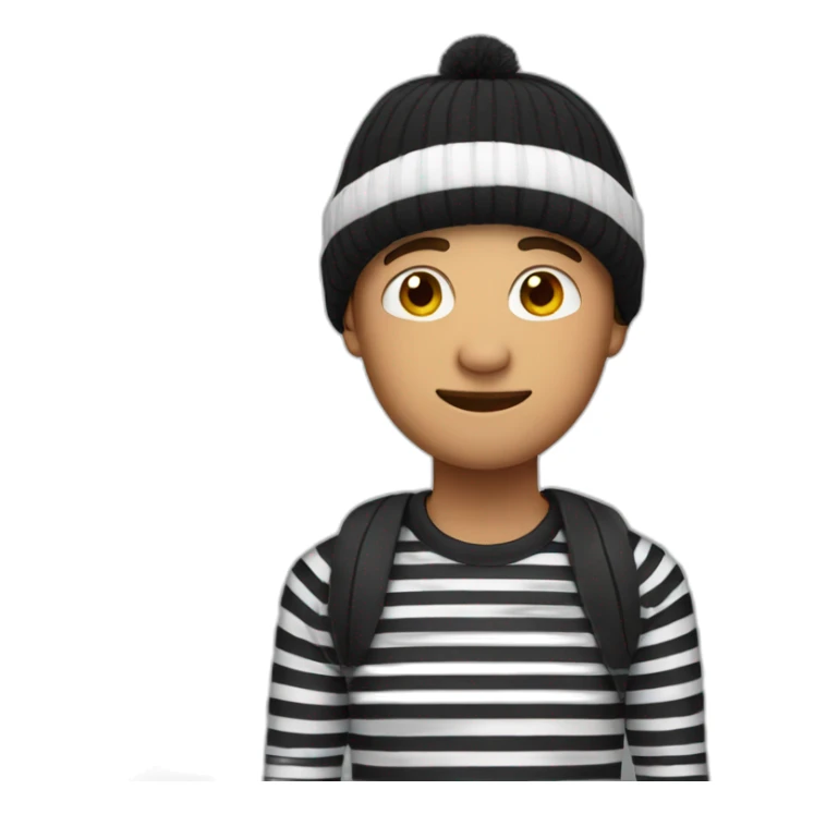 guy with beanie and black and white striped shirt sticker