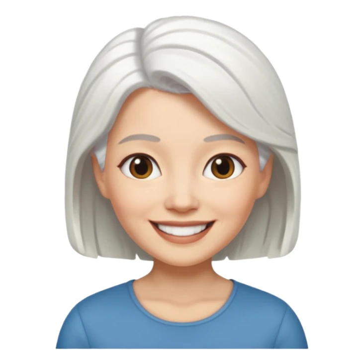 Woman: White Hair Memoji sticker