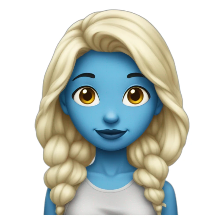 girl with blue skin like smurf sticker