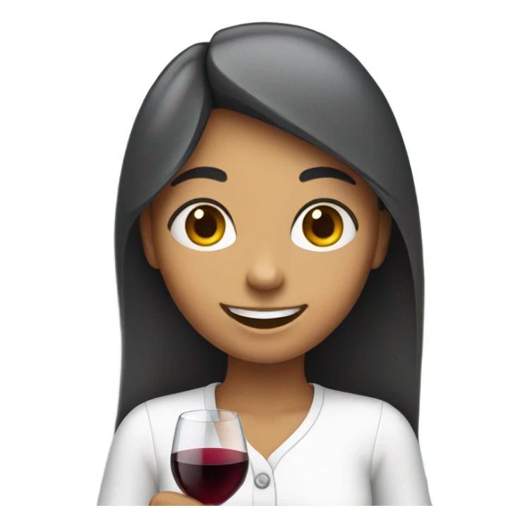 smiling girl with wine glass sticker